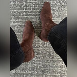 Jason Wu Chocolate Brown Suede Ankle Booties